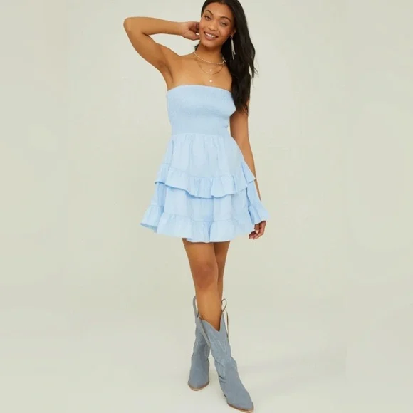altard state Harper strapless ruffle dress. Dance Flirty Fun - Picture 2 of 10